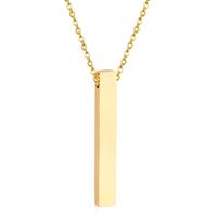 lgtjwls LGT Jewels dames ketting Edelstaal Verguld Goudkleurig verticale Balk