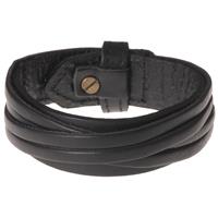 lgtjwls Zwarte leren armband met gesneden leer