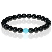 memphis Kralen armband heren  Onyx Aquamarijn