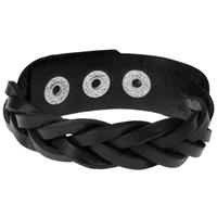 lgtjwls Leren mannen armband Twisted Wrap Zwart