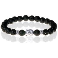 memphis Kralen armband Lavasteen Buddha Silver