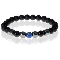 memphis Heren kralen armband Lucky Stone Blue