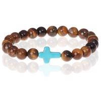 memphis kralen armband Turkoois Kruis