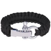 lgtjwls Paracord armband Zwart met Zilver