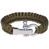 lgtjwls Paracord armband Legergroen met Zilver