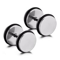 mendes Dumbbell Stud oorbellen Edelstaal Zilver