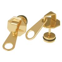mendes Zipper Stud oorbellen Titanium Goud
