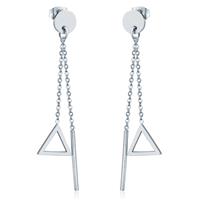 cillajewels Dames oorhangers Edelstaal Staaf Driehoek Zilverkleurig