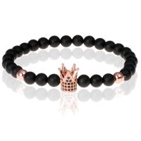 memphis kralen armband Matte Agaat Crown Rose