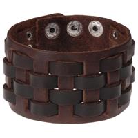 lgtjwls Bruine geweven leren armband heren