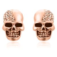 mendes Skull Stud oorbellen Edelstaal Kristal Rosegoud