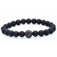 memphis kralen armband Agaat Pave Bead Black