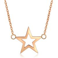 cillajewels Dames ketting  Edelstaal Verguld Star Rose
