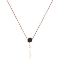 cillajewels dames ketting Edelstaal Verguld Rose Cirkel Staaf