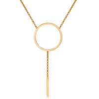 cillajewels Dames ketting  Edelstaal Verguld Rose Cirkel Staaf