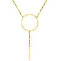 cillajewels Dames ketting  Edelstaal Verguld Goudkleurig Cirkel Staaf