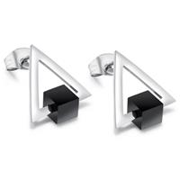 cillajewels oorknoppen Edelstaal Triangle Verzilverd
