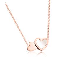 cillajewels ketting Double Heart Rosegoud