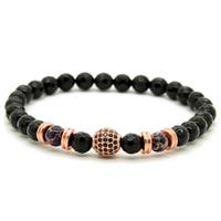 memphis kralen armband Facet Onyx Rose