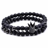 memphis kralen armband Agaat Crown Black