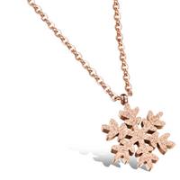 cillajewels ketting Rosegoud Snowflake Pendant