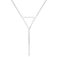 cillajewels Dames ketting  Edelstaal Zilverkleurig Driehoek Staaf