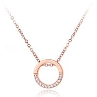 cillajewels Dames ketting Edelstaal  Rose Zircon Circle
