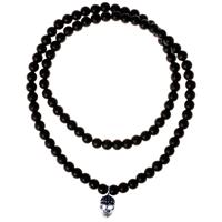 mendes Heren kralenketting Zwart Agaat Skull