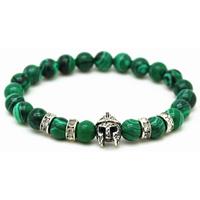 memphis Kralen heren armband groen natuursteen Spartan Helmet