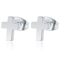 cillajewels oorknoppen Edelstaal Kruis Zilverkleurig