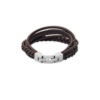 Fossil JF03190040 Herren Leder-Armband Braun Multi-Strand