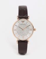 emporioarmani Emporio Armani - AR11269 - Horloge met leren band in bruin