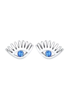 Elli Dames oorsteker Boze Oog blauw met kristallen in 925 Sterling zilver