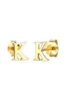 Elli Dames oorsteker letter K initialen minimaal in 925 sterling zilver
