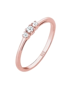 Elli DIAMONDS Dames Verlovingsring Diamant (0.06 ct.) Delicaat in 925 Sterling Zilver