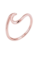 Elli Ring Wellen Wave Strand Trend 925 Sterling Silber, Rosegold, 56 mm, rosegold