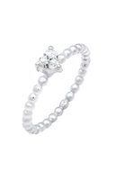 Elli Fingerring Verlobungsring Herz Zirkonia Kristall 925 Silber