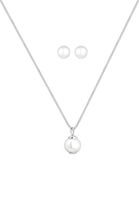 Elli Elli Sieraden Set Dames Klassiek Elegant Set Oorsteker Elegant met zoetwater gekweekte parel in 925 sterling zilver