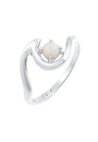 Elli Fingerring Welle Wave Maritim Synthetischer Opal 925 Silber