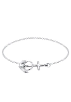 Elli Elli Armband Dames Ankerkruis Motief Speels in 925 Sterling Zilver