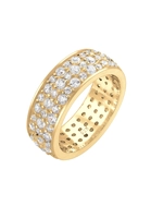 Elli PREMIUM Dames Band Ring Microsetting met Zirkonia Kristallen in 925 Sterling Zilver