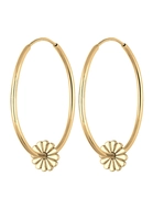 Elli Dames Creoolse Bloem Margriet in 925 Sterling Zilver Verguld