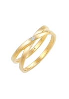 Diamore Diamantring Wickelring Cross Diamant (002 ct) 925 Silber