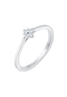 Elli DIAMONDS Dames Verlovingsring Klassiek met Diamant (0.06 ct.) in 925 Sterling Zilver Zilver