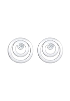 Diamore Paar Ohrstecker Kreis Rund Geo Diamant (004 ct) 925 Silber