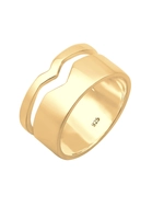 Elli Dames Band Ring Cut-Out Basic Trend in 925 Sterling Silver Goud
