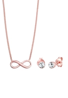 Elli Schmuckset Infinity Ohrstecker Swarovski Kristalle Silber