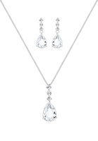 Elli PREMIUM Elli PREMIUM Sieraden Set Dames druppels kostbare set oor hanger met kristallen in 925 sterling zilver