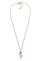 Elli dames collier met roos hanger verguld in 925 sterling zilver, collier ketting met roos hanger voor dames, dames collier lengte 45cm