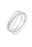 Elli PREMIUM Elli PREMIUM Ring Damesband Kruis met Zirkonia Kristallen in 925 Sterling Zilver